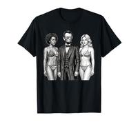 Cool Abe Lincoln with Americana Bikini Babes T-Shirt