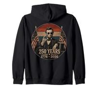 Cool Abraham Lincoln Wearing Sunglasses Vintage Rock Gesture Zip Hoodie