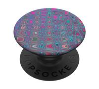 Cool Abstract Blue and Magenta Retro Zigzag Waves PopSockets Swappable PopGrip