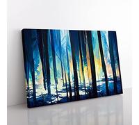 Cool Abstract Forest Vol.4 Canvas Wall Art Print Ready to Hang, Framed Picture for Living Room Bedroom Home Office Décor, 76x50 cm (30x20 Inch)