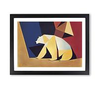 Cool Abstract Polar Bear H1022 Framed Print for Living Room Bedroom Home Office Décor, Wall Art Picture Ready to Hang, Black A4 Frame (34 x 25 cm)