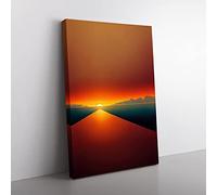 Cool Abstract Sunset Canvas Print for Living Room Bedroom Home Office Décor, Wall Art Picture Ready to Hang, 76x50 cm (30x20 Inch) CAN3020-V1022-CK-1706