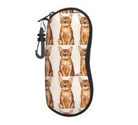 Cool Abyssinian Cats Cute Glasses Case Soft Sunglasses Eyeglass Case Cute Light Glass Pouch Box With Clip
