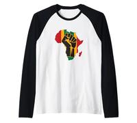 Cool Africa Traditional Raised Fist African Roots Raglan Baseball Tee