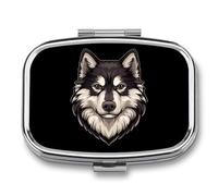 Cool Alaskan Malamute Dog Travel Pill Organizer with Mirror