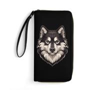 Cool Alaskan Malamute Dog Wristlet Clutch Wallet Purse | Women' Credit Card Holder with Hand Strap