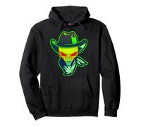 Cool Alien Cowboy Hat Men Western Costume Pullover Hoodie