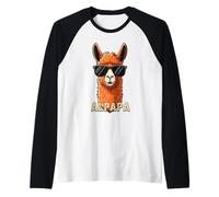 Cool Alpaca Sunglasses Dad Design for Father’s Day Raglan Baseball Tee