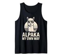 Cool Alpaka My Own Way Retro Alpaca Sunglasses Tank Top