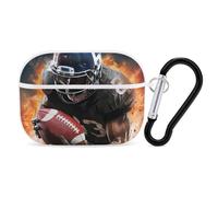 Cool American Football AirPod Pro Case, Anti Scratch Hard PC Cover with Keychain, AirPod Pro 2nd/1st Case Accessories for Women Men, White-Style