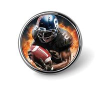 Cool American Football Badges Circle with Button Design, Personalized Picture Pin Brooches, Round Badge Holders for Decorate Hat Shirt Clothing Bag Accessories