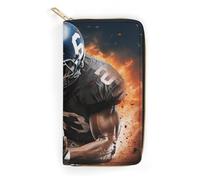 Cool American Football Long Wallet with Zip Rodeo Wallet Credit Card Holder Mini Purse Passport Bag for Men Women