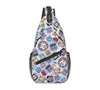 Cool America's Highway Mother Road Route 66 Sling Bag for Cycling Camping Men Crossbody Chest Backpack Shoulder Daypack