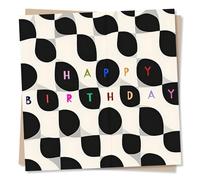 Cool and Funky Happy Birthday Card for a Loved One - Stripe, Patterned Design, Squared - for a Special Someone, Relative, Family, Bestie, Friend, Partner