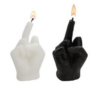 Cool and Funky Middle Finger Candle Set (1Black 1White) - Scented Funny Candles, Quirky Home Decor & Bedroom Accessories for Home or Bedroom Decor