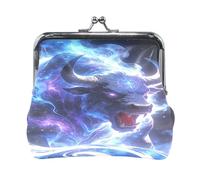 Cool and Stylish Dragon Pattern Lock Coin Purse, Microfiber Leather Vintage Clasp Change Pouch for Women, 4.52×4.13in.TT08