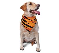 Cool Animal Print Tiger Stripes Dog Bandana Large Dog Scarf Adjustable Bib Handkerchief Accessories for Medium Large Dogs