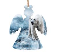 Cool Animal White Polar Bear Christmas Wooden Pendant, Stylish And Cute In Design, A Foil For The Festive Atmosphere