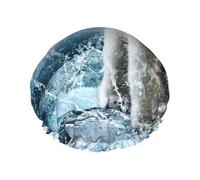 Cool Animal White Polar Bear Print Shower Essentials Bonnet For Women, Large Washable Elastic Band Bath Hair Wrap Shower Cap