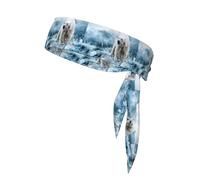 Cool Animal White Polar Bear Printing 1 Pieces Headband Hair Band Unisex Dry Head Tie Sport Band For Basketball Running Tennis