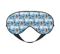 Cool Animal White Polar Bear Printing Soft Dual-Use Sleep Blocks Light Efficiently Blackout Eye Mask for Sleeping