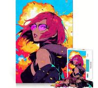 Cool Anime Girl Explosion Jigsaw Puzzles for Adults1000 Pieces Focus Boost, Bright Print, Family Fun, Wall Accent (50x75cm)