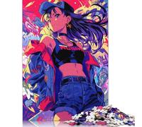 Cool Anime Girl Puzzle Unique Home Decor Paper Rectangular Jigsaw Puzzle for Adults Teen 1000pcs (26x38cm)
