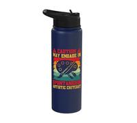 Cool Artist Caution Spontaneous Artistic Chitchat Art Saying Stainless Steel Insulated Water Bottle