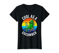 Cool As A Cucumber. Funny Chill Vacation Retro Sunset Humor Value Graphic T-Shirt