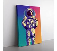 Cool Astronaut Canvas Print for Living Room Bedroom Home Office Décor, Wall Art Picture Ready to Hang, 76x50 cm (30x20 Inch) CAN3020-V1022-CK-1707