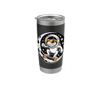 Cool Astronaut Frog Skateboarding on the Moon Fun Space Frog Stainless Steel Insulated Tumbler