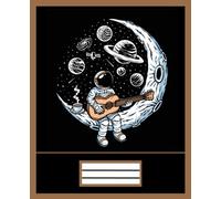 Cool Astronaut & Guitar Moon Design Composition Notebook: High School|Grades 3 - 8|College University Composition Book|7.5"x 9.25 120 College Ruled- Pages + 10 Blank Pages