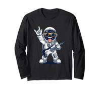 Cool Astronaut Guitar Player Retro Space Theme Design Long Sleeve T-Shirt