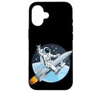 Cool Astronaut Riding a Launch Rocket Illustration Case for iPhone 16