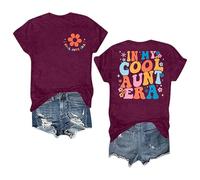 Cool Aunt Shirt Auntie Shirts: in My Cool Aunt Era T Shirt Best Auntie Era Tee Funny Aunt Gifts Clothes Tops 2025 New Blouses for Women UK Tops for Women UK