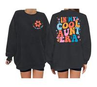 Cool Aunt Sweatshirt Auntie Crewneck Sweatshirts In My Cool Auntie Pullover Oversized Long Sleeve Aunt Shirt Women Long Pullover Sweater (Grey, XL)