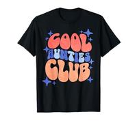 Cool Aunties Club Retro Bubble Letters Aesthetic Design T-Shirt