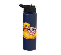 Cool Axolotl with Sunglasses Duck Float Stainless Steel Insulated Water Bottle