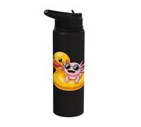 Cool Axolotl with Sunglasses Duck Float Stainless Steel Insulated Water Bottle