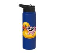 Cool Axolotl with Sunglasses Duck Float Stainless Steel Insulated Water Bottle