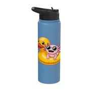 Cool Axolotl with Sunglasses Duck Float Stainless Steel Insulated Water Bottle