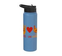 Cool Backyard Chicken Owner Peace Love Chickens Farm Farmer Stainless Steel Insulated Water Bottle