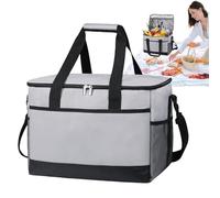Cool Bag for Food, Insulated Hot/Cold Bag for Food, 35 Litres with Shoulder Strap, Organiser, Warm, Cooling, for Road Trips, Construction Site, Catering
