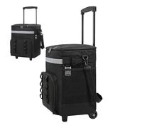 Cool Bag on Wheels with Handle, Large Waterproof Cool Box, 35L Rolling Cooler for Beach, Outdoor, Travel, Beach, Fishing, Shopping, Garden, Sports Receptions