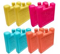 Cool Bag Small Reusable Freezer Blocks Ice Brick Pack Cold Chilled Cooler Picnic Camping Travel 8cmx7cmx1.5cm 4pk (Mixed 8pk)