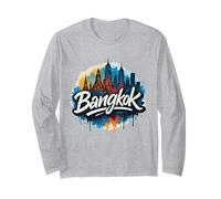 Cool Bangkok Graffiti Street Art Skyline Long Sleeve T-Shirt