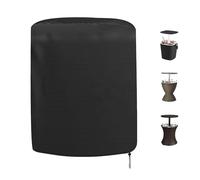 Cool Bar Table Cover Waterproof, 600D Oxford Fabric UV-Resistant Outdoor Round Pool Side End Table Cover for Hot Tub Side Table with 7.5 Gallon Beer and Wine Cooler and Patio Furniture