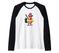 Cool Baseball Sport with This Chicken Costume Raglan Baseball Tee