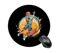 Cool Basketball Player Mouse Pad Round Mousepads Desk Mat for Office Laptops