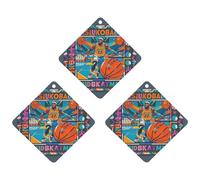 Cool Basketball Theme Car Air Freshener, 3 Pcs Rhombus Hanging Air Freshener Cards, Long Lasting Fragrance Scented Cards for Car, Home, Office Gray-style